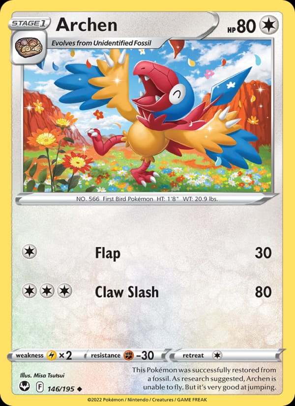 Archen 146/195 Silver Tempest Pokémon card