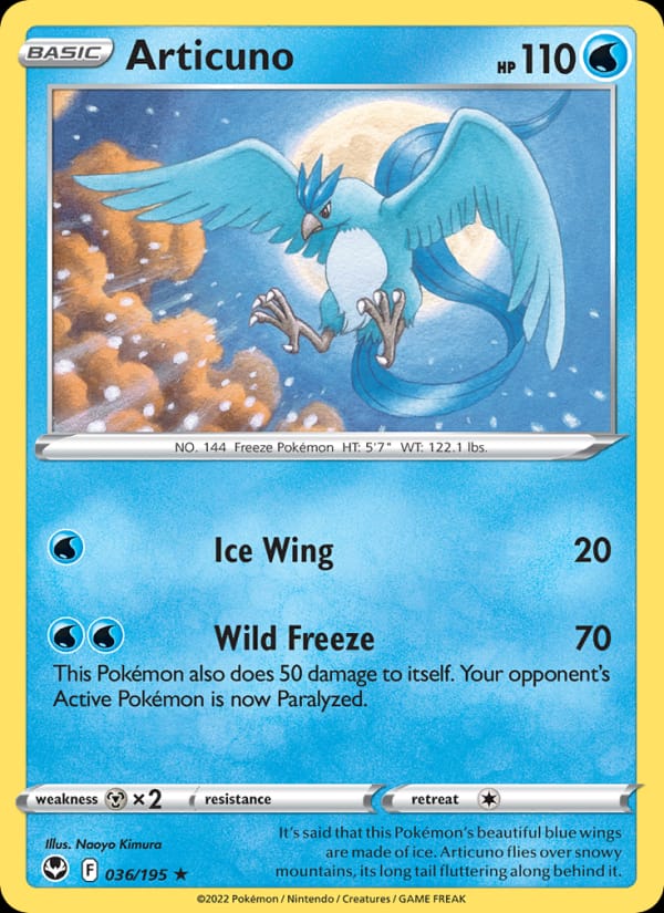 Articuno 036/195 Silver Tempest Pokémon card