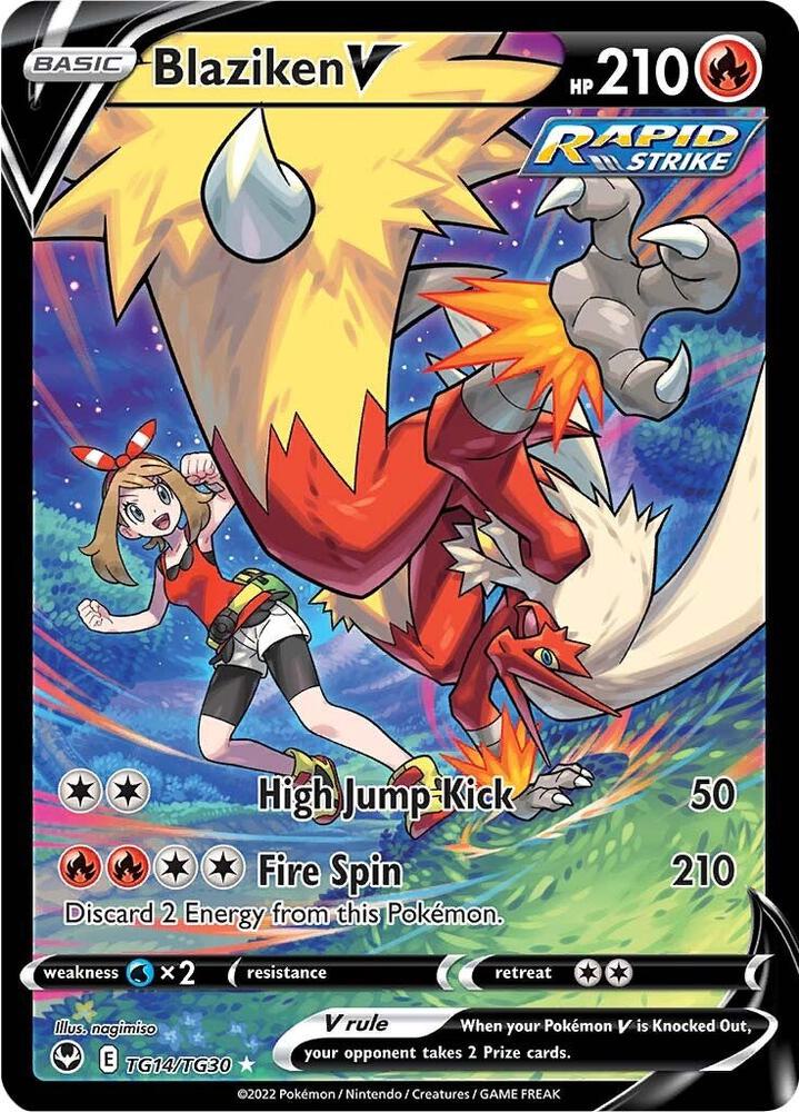 Blaziken V TG14/TG30 Silver Tempest Pokémon card