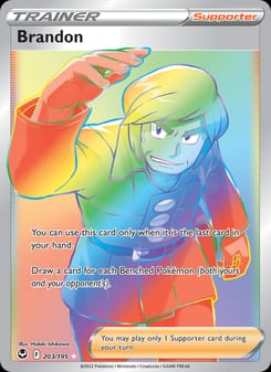 Brandon 203/195 Secret Rare – Silver Tempest Pokémon card