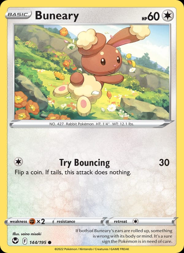 Buneary 144/195 Silver Tempest Pokémon card