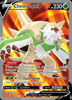 Chesnaught V 171/195 Ultra Rare – Silver Tempest Pokémon card