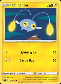 Chinchou 051/195 Common – Silver Tempest Pokémon card