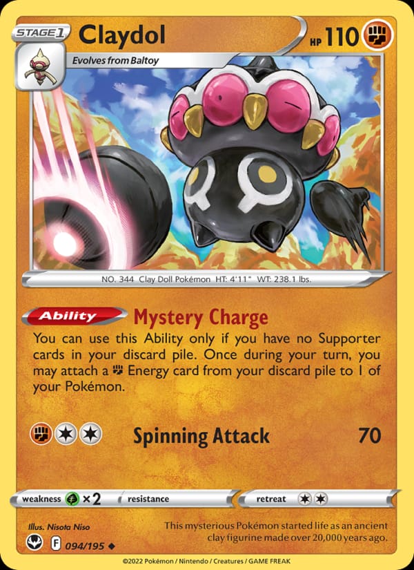 Claydol 094/195 Silver Tempest Pokémon card