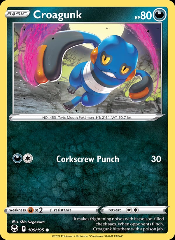 Croagunk 109/195 Silver Tempest Pokémon card