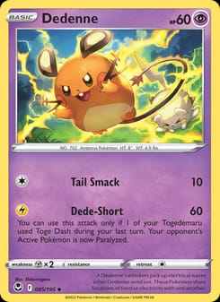 Dedenne 085/195 Uncommon – Silver Tempest Pokémon card