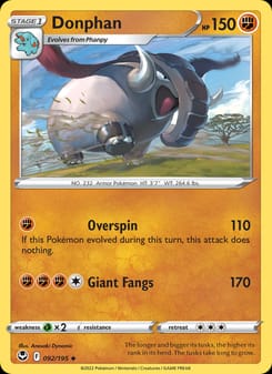 Donphan 092/195 Uncommon – Silver Tempest Pokémon card