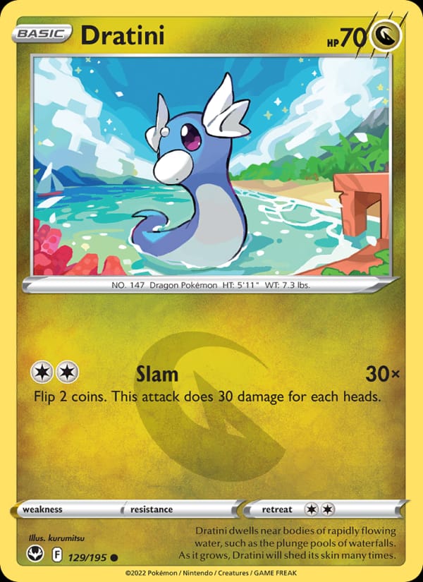 Dratini 129/195 Silver Tempest Pokémon card