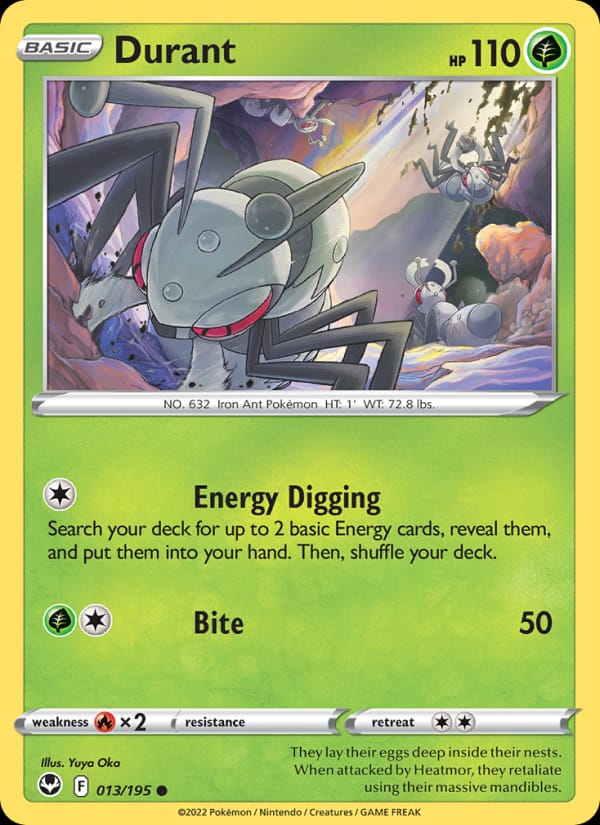 Durant 013/195 Silver Tempest Pokémon card