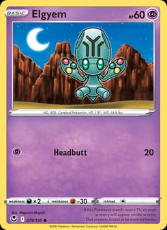 Elgyem 079/195 Common – Silver Tempest Pokémon card