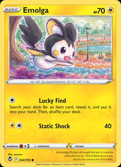 Emolga 054/195 Common – Silver Tempest Pokémon card