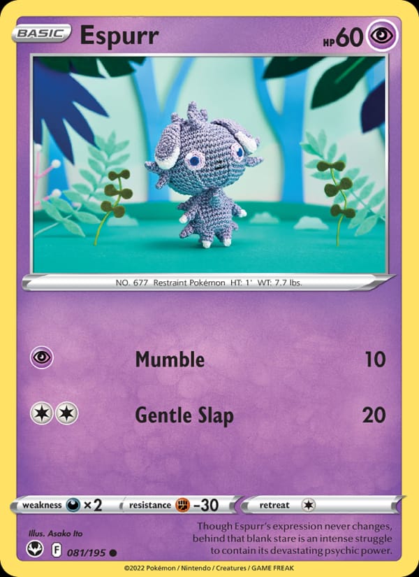 Espurr 081/195 Silver Tempest Pokémon card