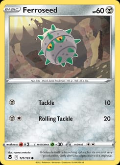Ferroseed 121/195 Common – Silver Tempest Pokémon card