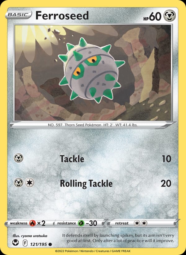 Ferroseed 121/195 Silver Tempest Pokémon card