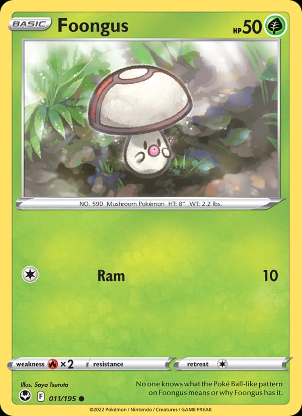 Foongus 011/195 Silver Tempest Pokémon card