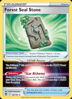 Forest Seal Stone 156/195 Holo Rare – Silver Tempest Pokémon card