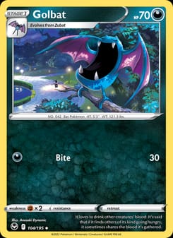 Golbat 104/195 Uncommon – Silver Tempest Pokémon card