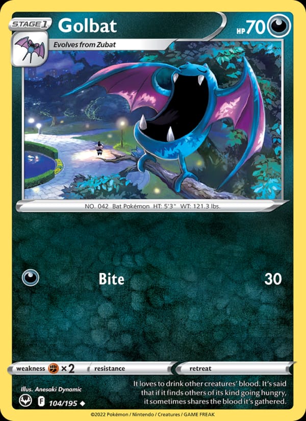 Golbat 104/195 Silver Tempest Pokémon card