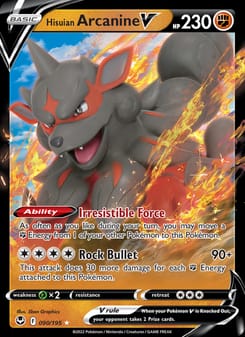 Hisuian Arcanine V 090/195 Ultra Rare – Silver Tempest Pokémon card
