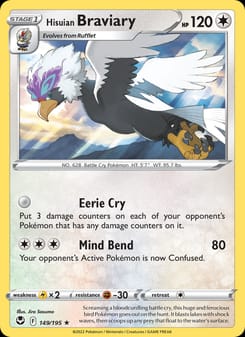 Hisuian Braviary 149/195 Rare – Silver Tempest Pokémon card