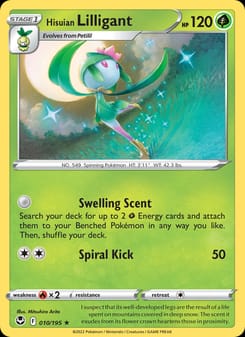Hisuian Lilligant 010/195 Rare – Silver Tempest Pokémon card