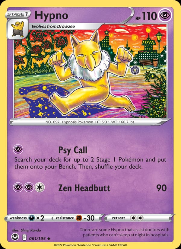Hypno 061/195 Silver Tempest Pokémon card