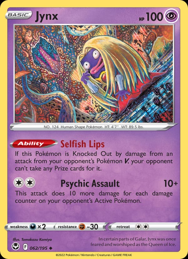Jynx 062/195 Silver Tempest Pokémon card