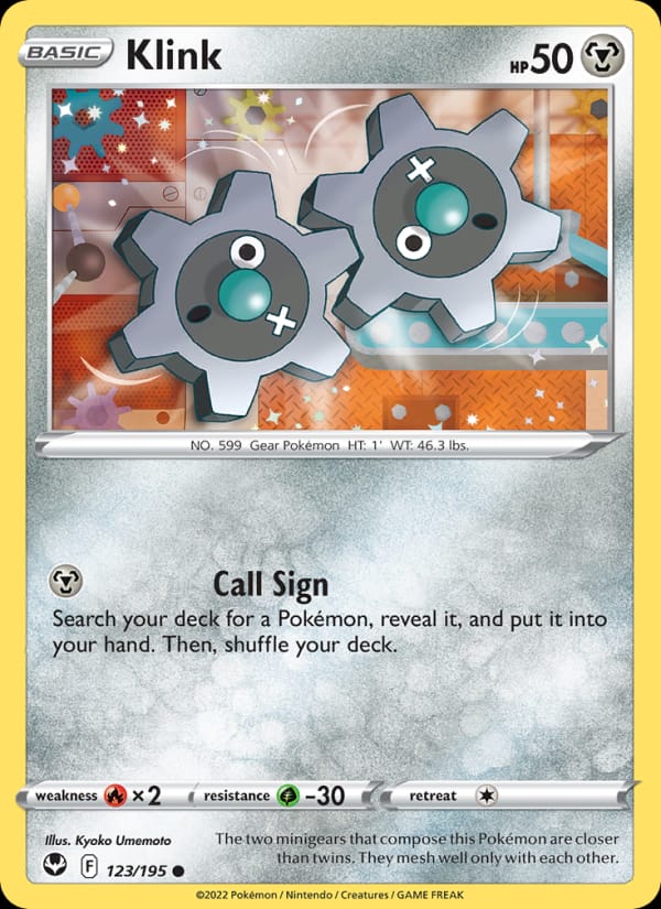 Klink 123/195 Silver Tempest Pokémon card