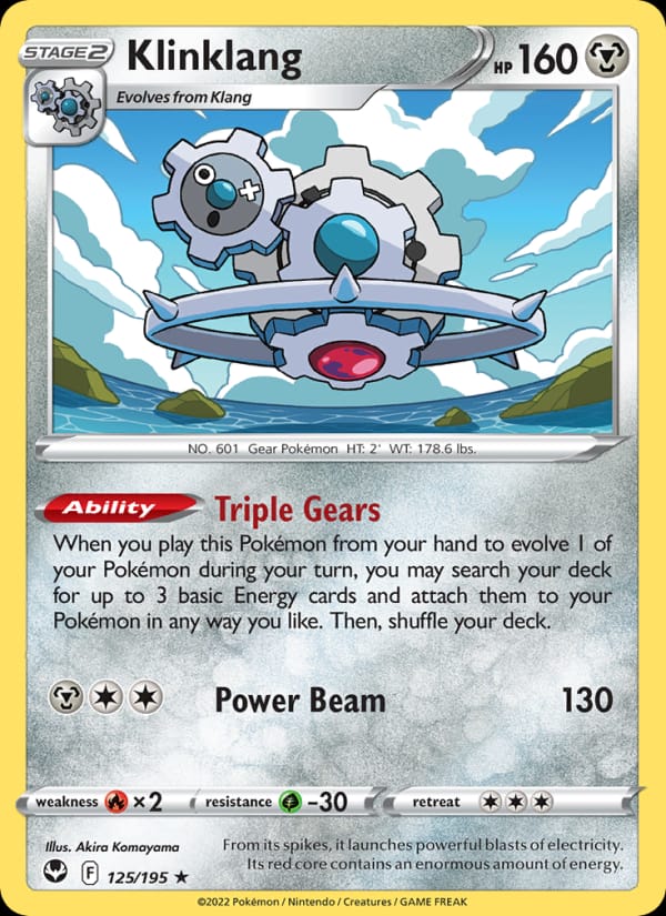 Klinklang 125/195 Silver Tempest Pokémon card