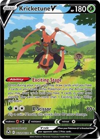 Kricketune V TG12/TG30 Ultra Rare – Silver Tempest Pokémon card