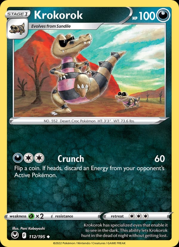 Krokorok 112/195 Silver Tempest Pokémon card