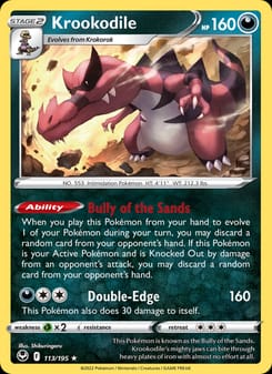 Krookodile 113/195 Holo Rare – Silver Tempest Pokémon card