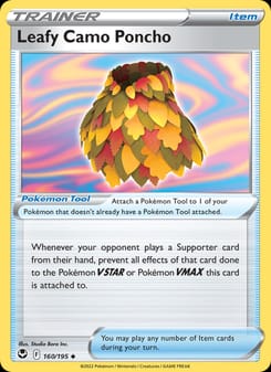 Leafy Camo Poncho 160/195 Uncommon – Silver Tempest Pokémon card