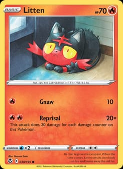 Litten 030/195 Common – Silver Tempest Pokémon card