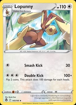 Lopunny 145/195 Uncommon – Silver Tempest Pokémon card