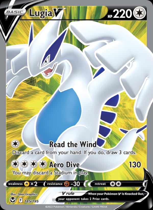 Lugia V 185/195 Silver Tempest Pokémon card