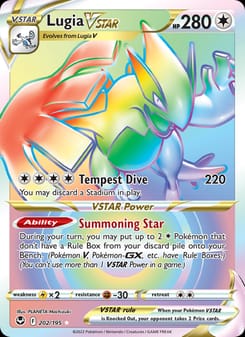 Lugia VSTAR 202/195 Secret Rare – Silver Tempest Pokémon card