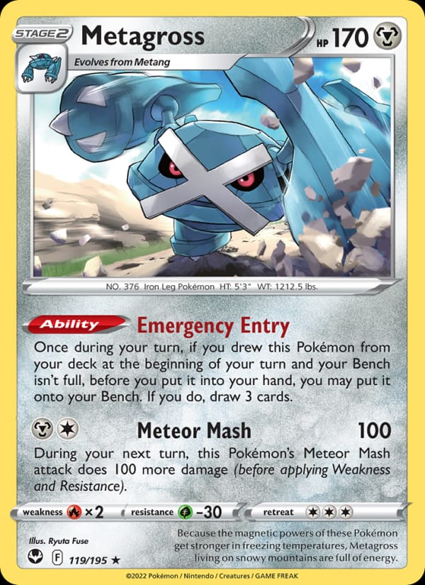 Metagross 119/195 Silver Tempest Pokémon card