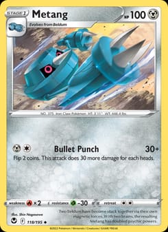 Metang 118/195 Uncommon – Silver Tempest Pokémon card