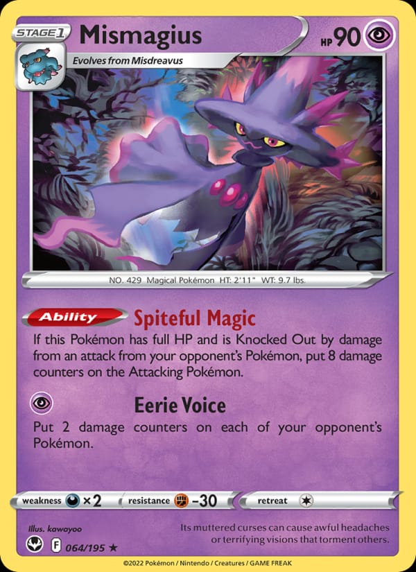 Mismagius 064/195 Silver Tempest Pokémon card