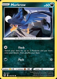Murkrow 106/195 Common – Silver Tempest Pokémon card