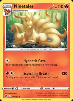Ninetales 018/195 Uncommon – Silver Tempest Pokémon card