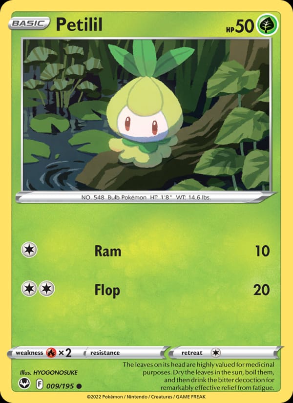 Petilil 009/195 Silver Tempest Pokémon card