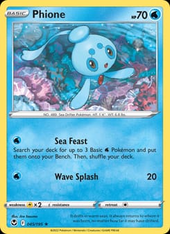 Phione 045/195 Rare – Silver Tempest Pokémon card