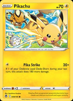 Pikachu 049/195 Common – Silver Tempest Pokémon card