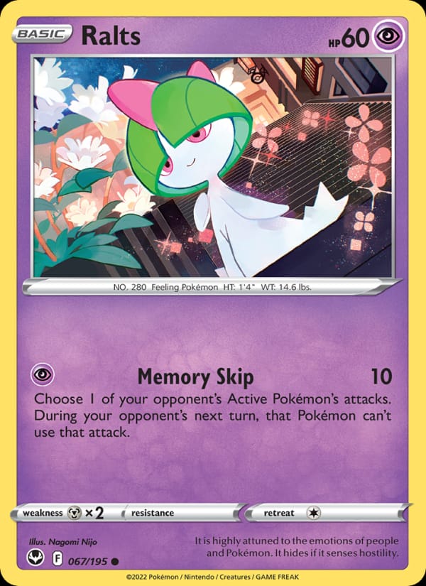 Ralts 067/195 Silver Tempest Pokémon card