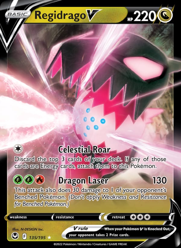 Regidrago V 135/195 Silver Tempest Pokémon card