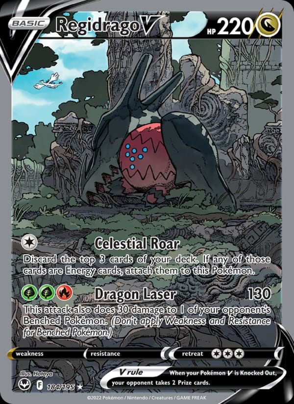 Regidrago V 184/195 Silver Tempest Pokémon card
