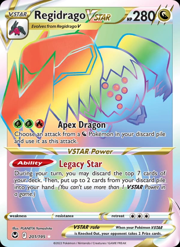 Regidrago VSTAR 201/195 Silver Tempest Pokémon card