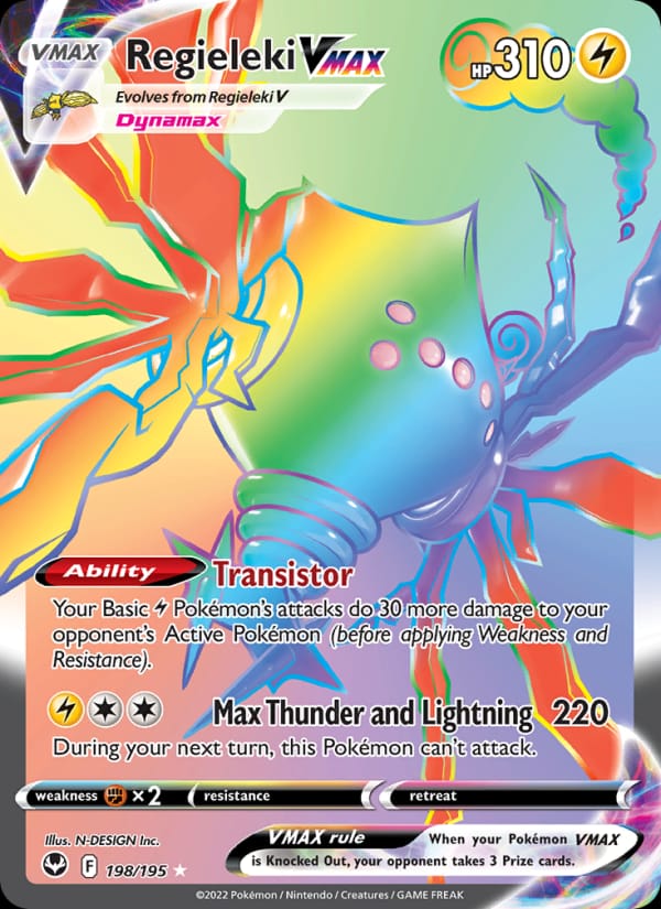 Regieleki VMAX 198/195 Silver Tempest Pokémon card